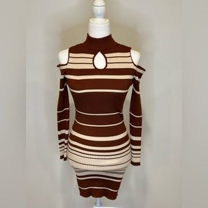 #3 New|Cut off shoulder long sleeve dress | Large